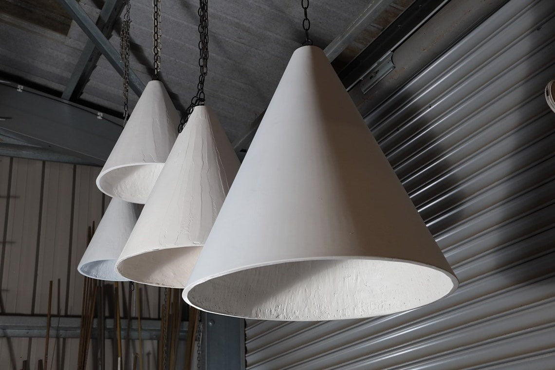22-Inch Large Handmade Plaster Cone Pendant Light